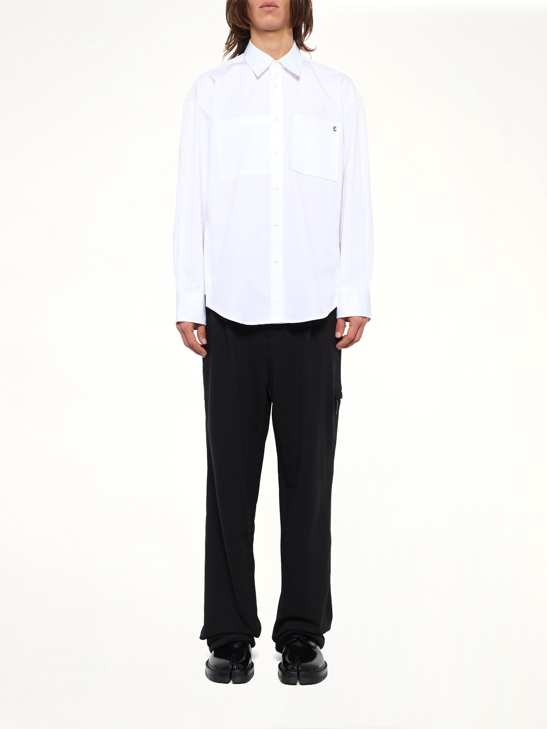 2 Pocket LS Shirt in White