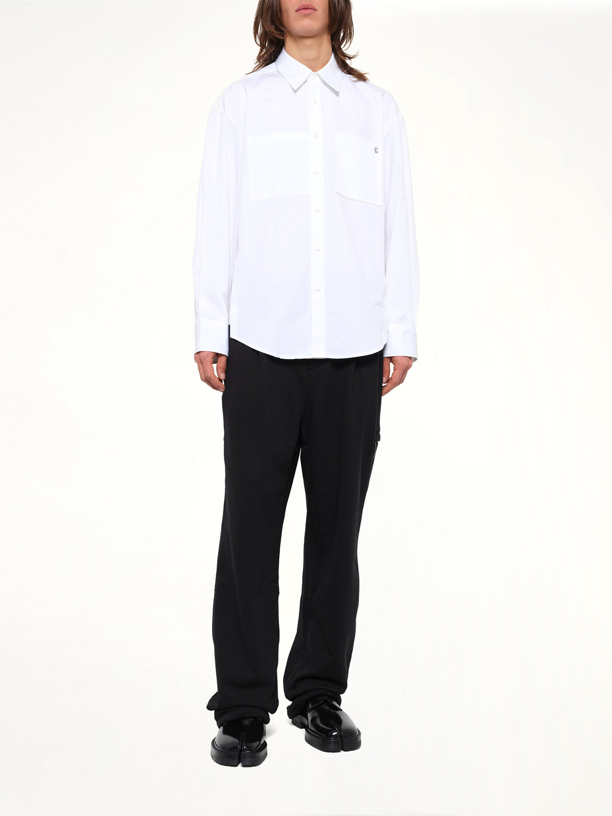 2 Pocket LS Shirt in White