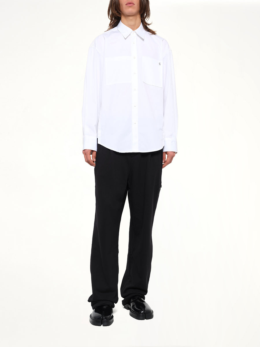 2 Pocket LS Shirt in White