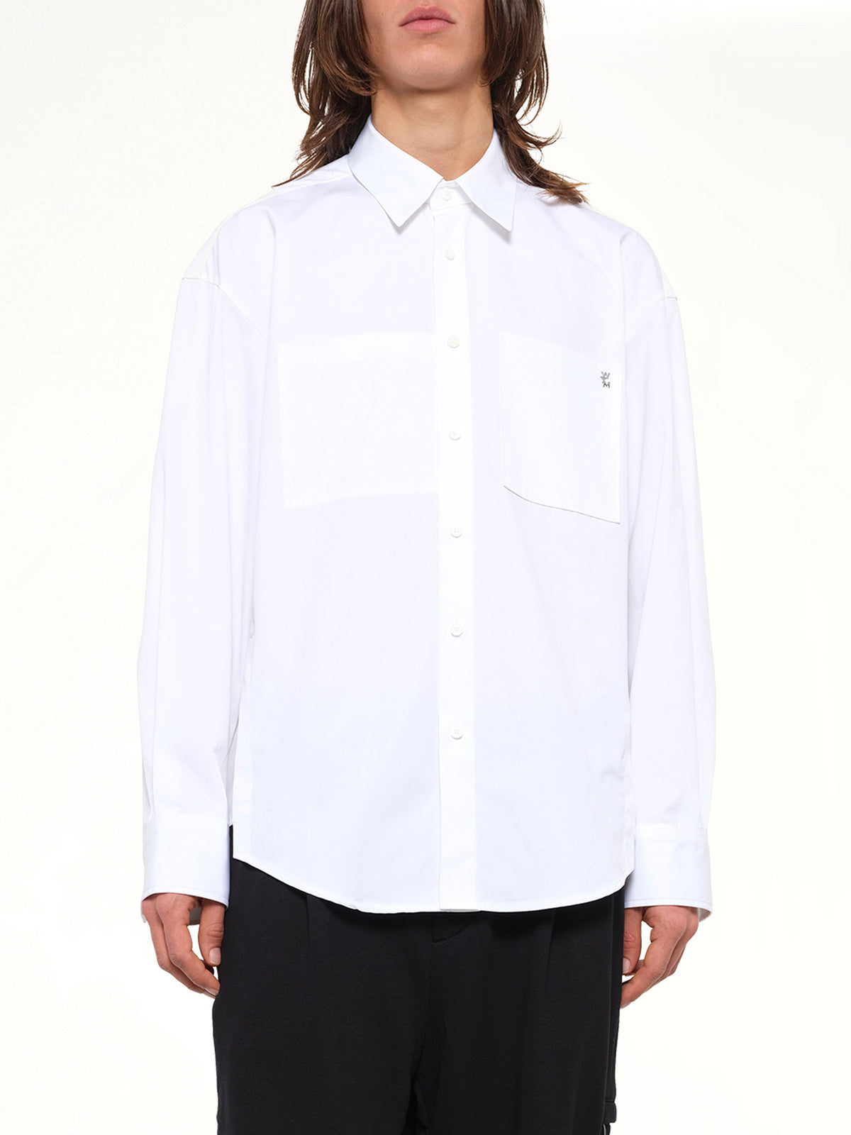 2 Pocket LS Shirt in White