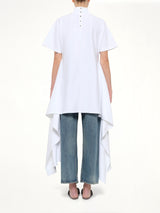 Cotton Jersey Asymmetric T-Shirt in White