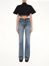 Cotton Jersey Highneck T-Shirt in Black
