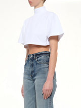 Cotton Jersey Highneck T-Shirt in White