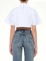 Cotton Jersey Highneck T-Shirt in White