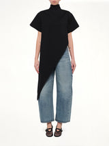 Cotton Jersey Triangle T-Shirt in Black