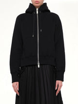 Cotton Jersey Zip Hoodie in Black