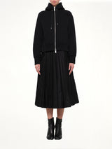 Cotton Jersey Zip Hoodie in Black