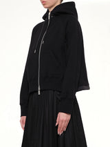 Cotton Jersey Zip Hoodie in Black