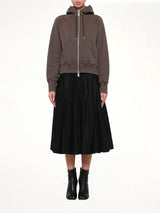 Cotton Jersey Zip Hoodie in Khaki