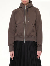 Cotton Jersey Zip Hoodie in Khaki
