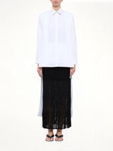 Cotton Poplin Asymmetric Shirt in White