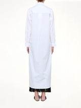 Cotton Poplin Asymmetric Shirt in White