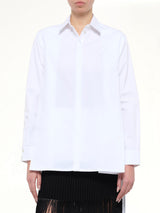 Cotton Poplin Asymmetric Shirt in White