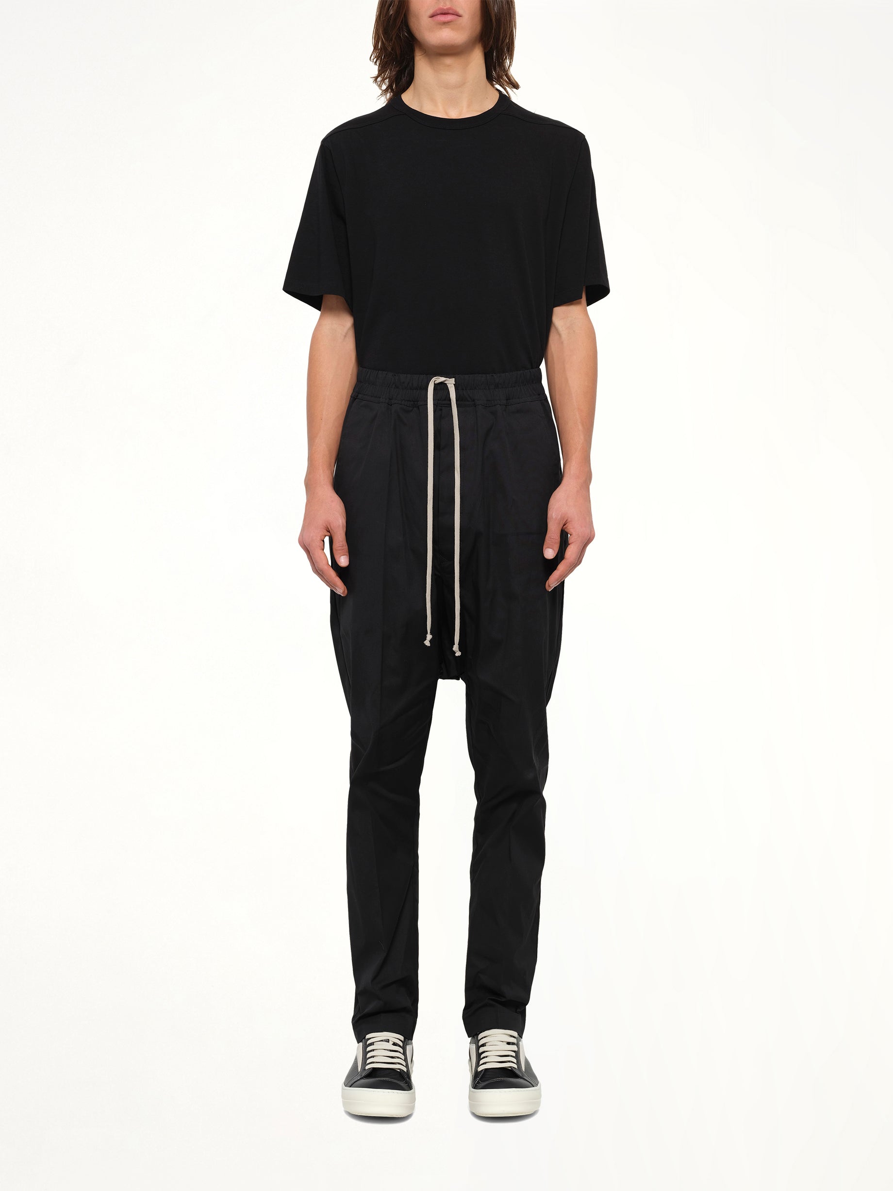 Cotton Poplin Drawstring Long in Black