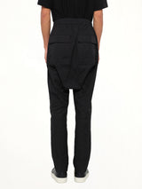 Cotton Poplin Drawstring Long in Black