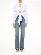 Cotton Poplin Shirt Set in White