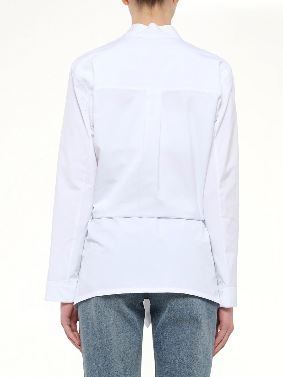 Cotton Poplin Shirt Set in White