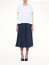 Cotton Poplin x Cotton Jersey T-Shirt in White
