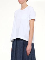 Cotton Poplin x Cotton Jersey T-Shirt in White