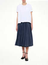 Cotton Poplin x Cotton Jersey T-Shirt in White
