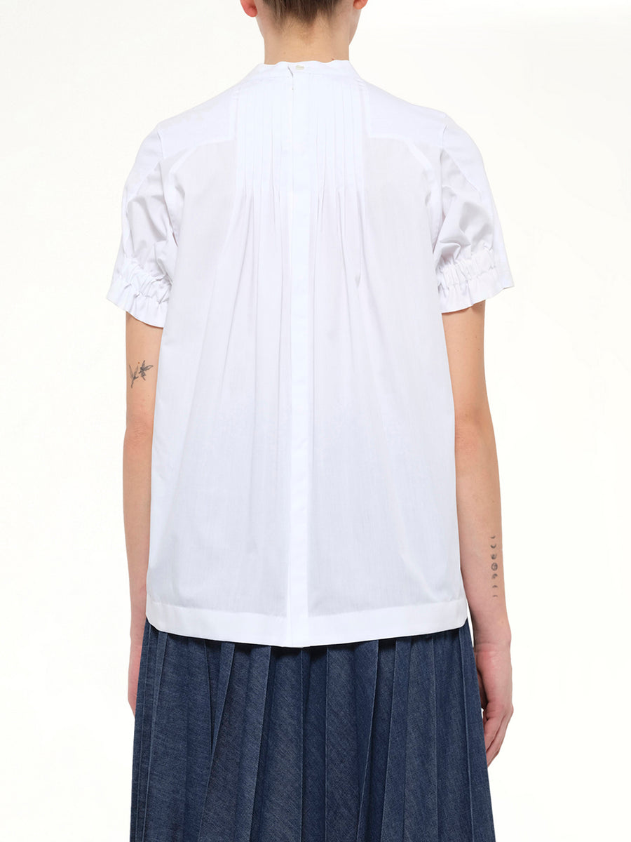 Cotton Poplin x Cotton Jersey T-Shirt in White