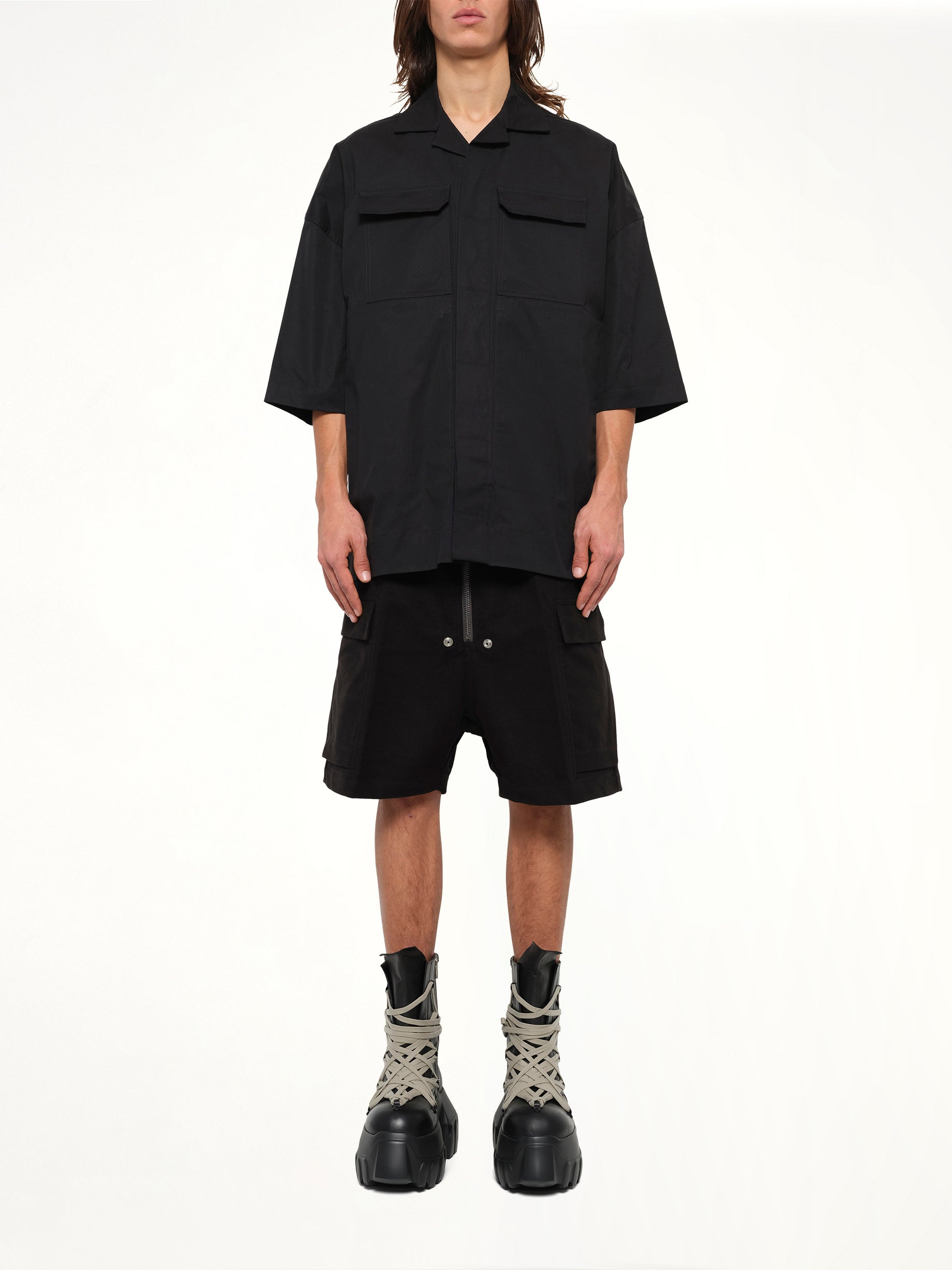 Cotton Twill Magnum Tommy Shirt in Black