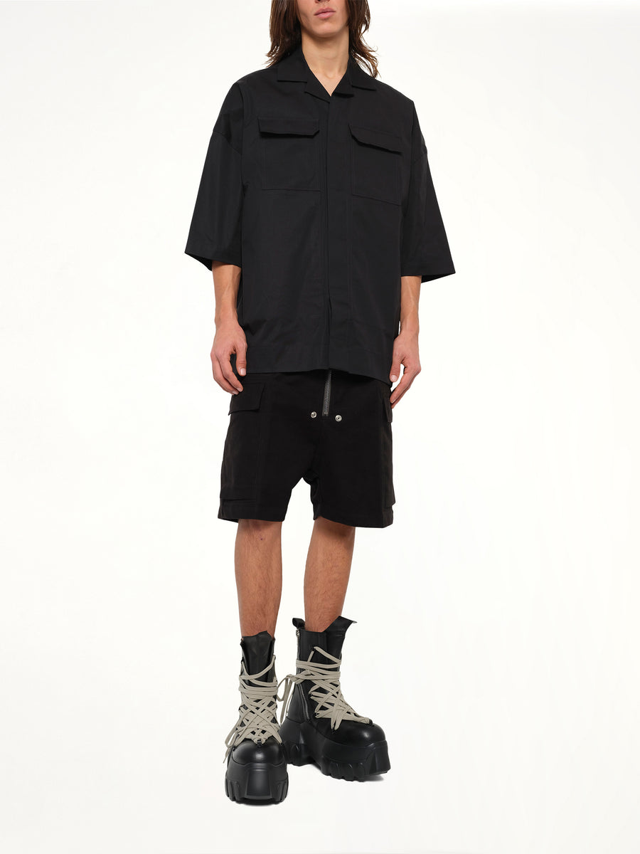 Cotton Twill Magnum Tommy Shirt in Black