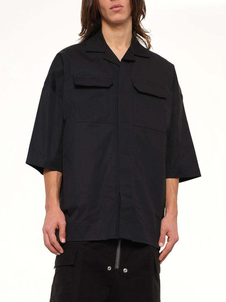 Cotton Twill Magnum Tommy Shirt in Black