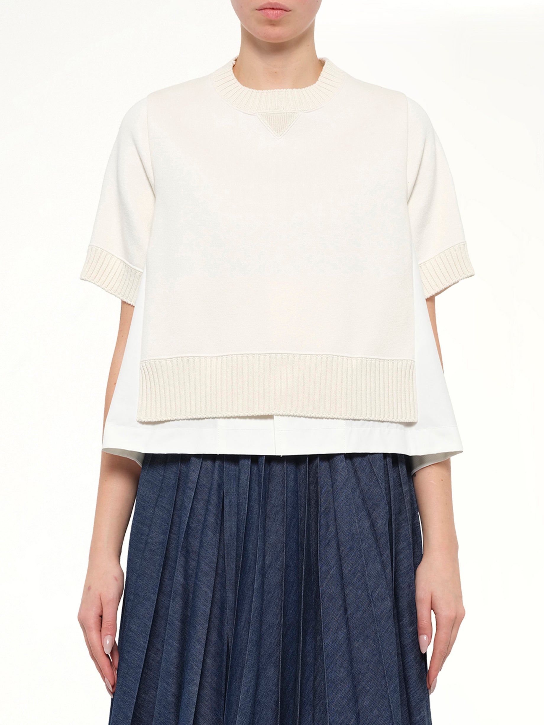 Cotton Weather x Cotton Cashmere Knit Sweater in Off White