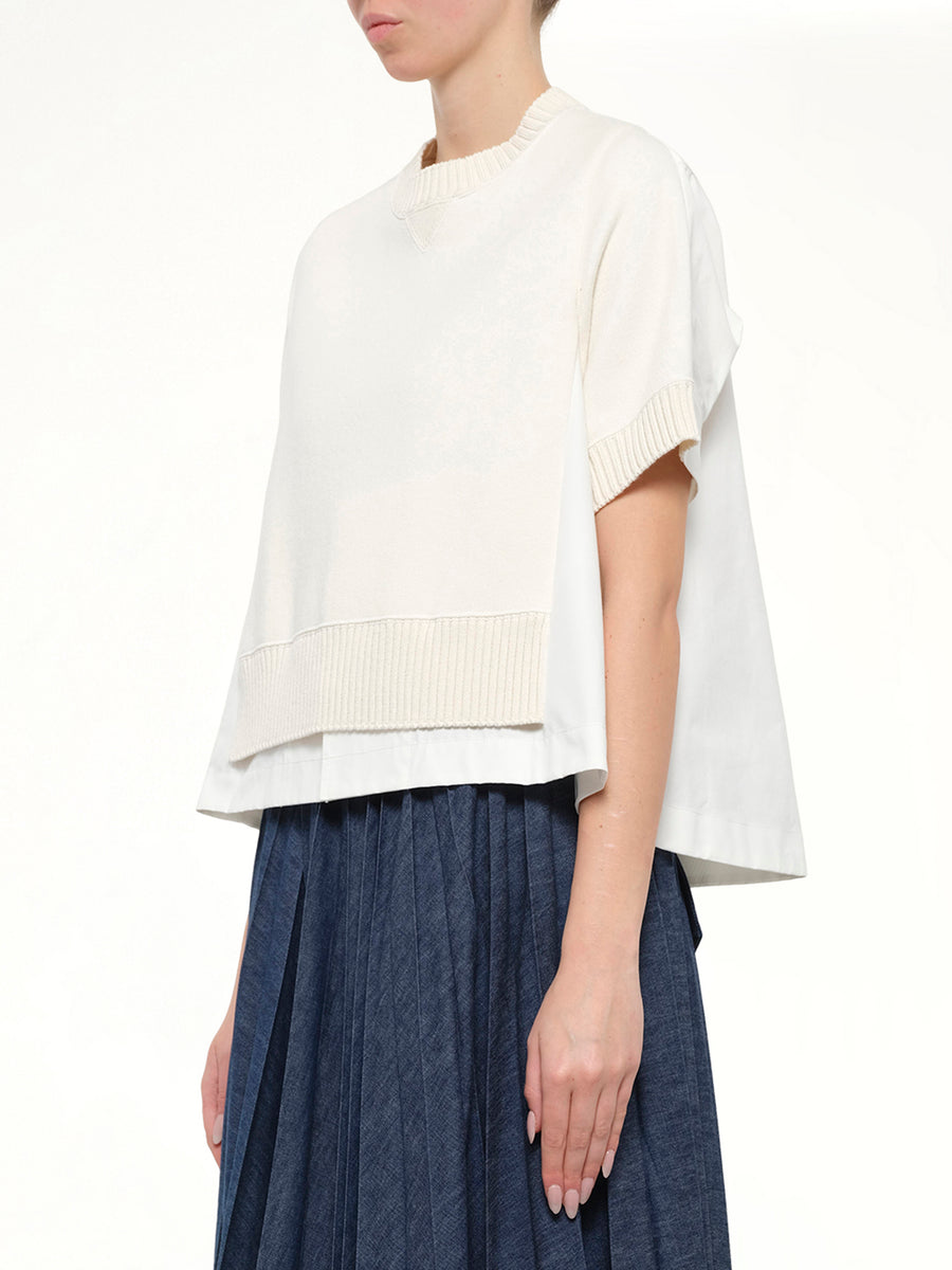 Cotton Weather x Cotton Cashmere Knit Sweater in Off White