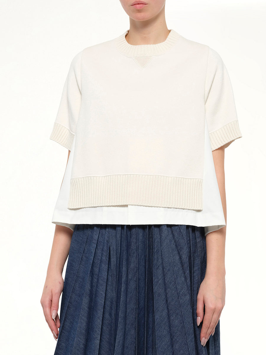 Cotton Weather x Cotton Cashmere Knit Sweater in Off White