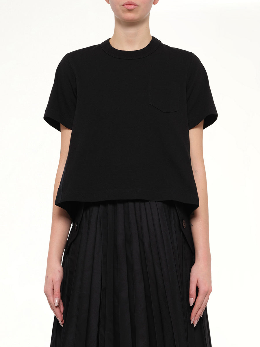 Denim x Cotton Jersey T-Shirt in Black