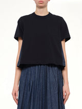 Denim x Cotton Jersey T-Shirt in Navy/Blue