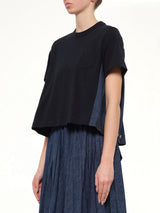 Denim x Cotton Jersey T-Shirt in Navy/Blue