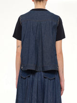 Denim x Cotton Jersey T-Shirt in Navy/Blue