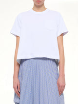 Denim x Cotton Jersey T-Shirt in White/Off White