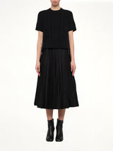 Denim x Cotton Knit Sweater in Black