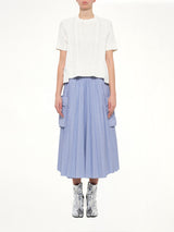 Denim x Cotton Knit Sweater in Off White