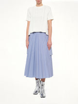 Denim x Cotton Knit Sweater in Off White