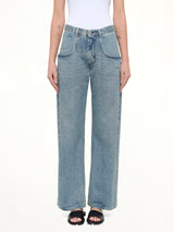 Exposed 5 Pocket Denim Jeans in Ice Blue
