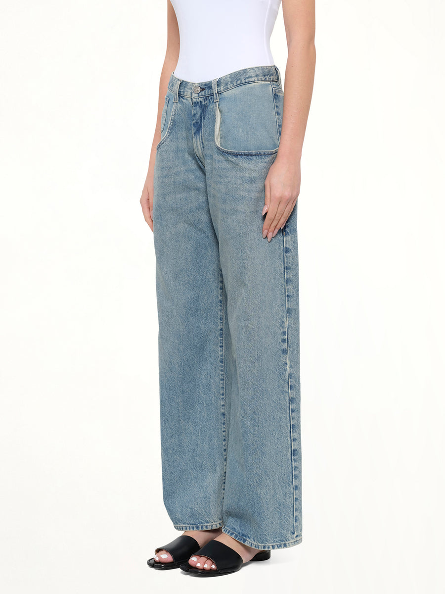 Exposed 5 Pocket Denim Jeans in Ice Blue