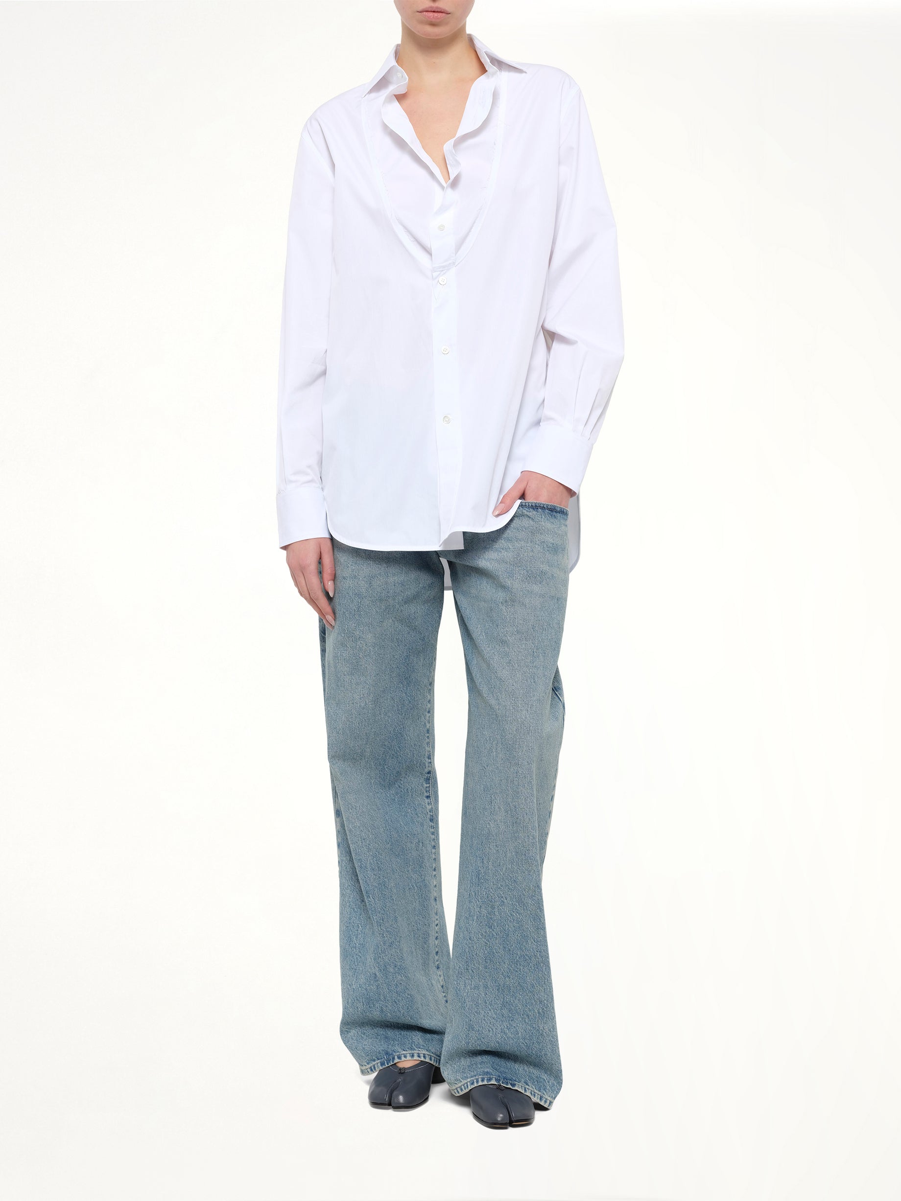 Exposed 5 Pocket Denim Jeans in Ice Blue