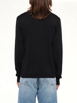 V-Neck Knit Sweater in Black