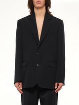 Foldable Collar Blazer in Black
