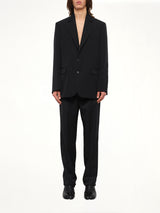 Foldable Collar Blazer in Black