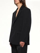 Foldable Collar Blazer in Black