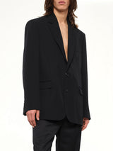 Foldable Collar Blazer in Black
