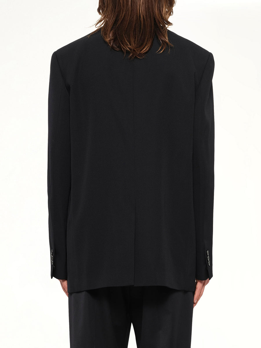 Foldable Collar Blazer in Black