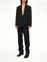 Foldable Collar Blazer in Black