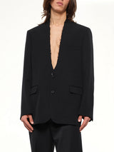 Foldable Collar Blazer in Black